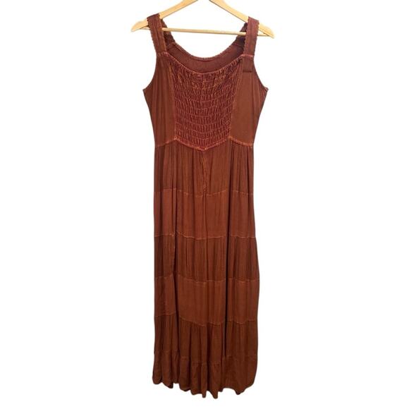 Boho Maxi Dress Small Embroidered Tiered Forest Fairy Grunge Goblin Granola - Picture 2 of 9